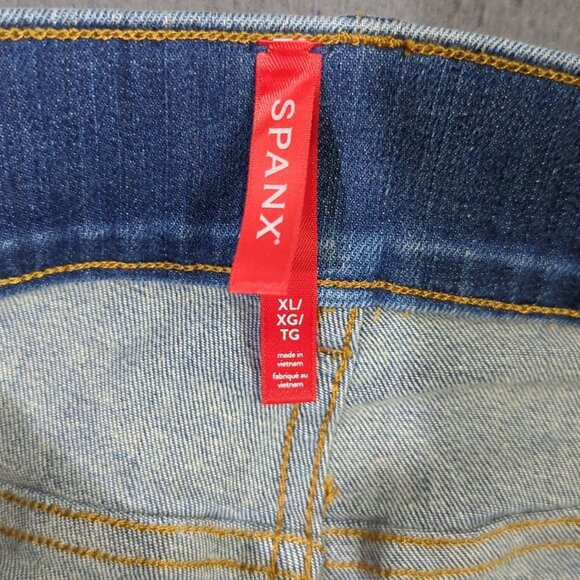 Spanx Jeans Women's XL Tall Blue EveryWear Flare Pull On Denim Wide Leg NWT - Picture 11 of 14
